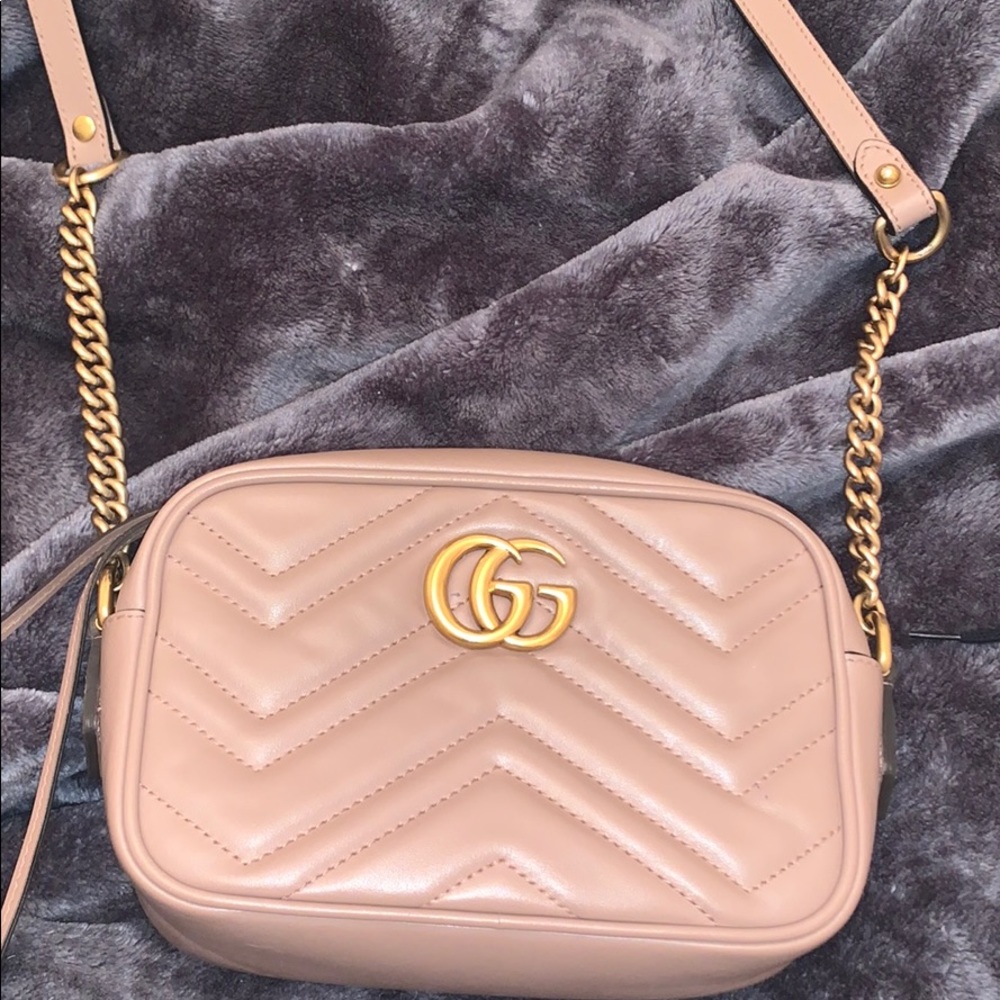 Gucci Marmont tan & gold matelassé crossbody